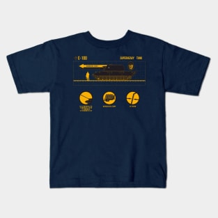 Infographic German super-heavy tank E-100 Kids T-Shirt